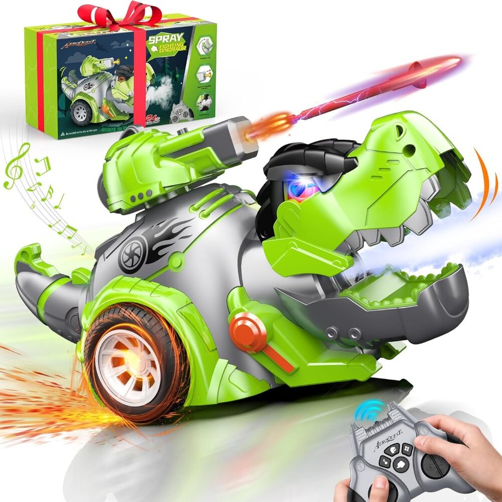 Dinosaur Remote Control Car Programmable Dino Toddler Toys for Boys Girl, 2.4GH